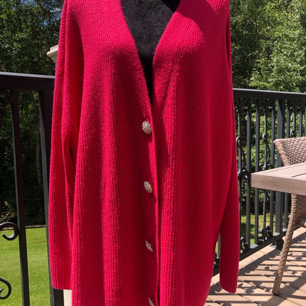 Elegant Hot Pink Women's Sweater 2X